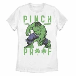 Licensed Character Juniors' Marvel Hulk St. Patty's Vintage Pinch Proof Graphic Tee Black -Licensed Character Shop unnamed file 29734