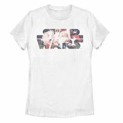 Licensed Character Juniors' Star Wars Antique Flower Print Logo Tee White -Licensed Character Shop unnamed file 29736