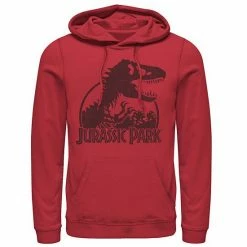 Licensed Character Men's Jurassic Park Classic T-Rex Skeleton Logo Hoodie Red -Licensed Character Shop unnamed file 29750