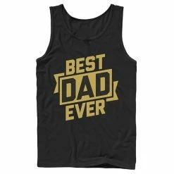 Licensed Character Men's Father's Day Best Dad Ever Gold Ribbon Tank Black -Licensed Character Shop unnamed file 29769