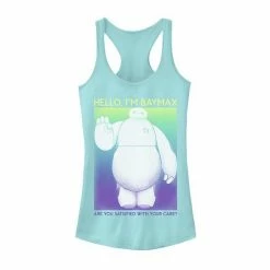 Licensed Character Juniors' Disney's Big Hero 6 Baymax Hello Wave Colorful Tank Top Cancun -Licensed Character Shop unnamed file 29774