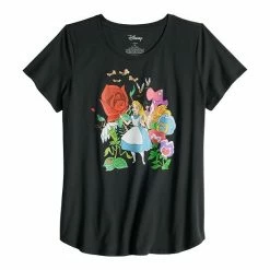 Licensed Character Disney's Alice In Wonderland Women's Floral Graphic Tee 7 Licensed Character Disney's Alice In Wonderland Women's Floral Graphic Tee -Licensed Character Shop unnamed file 2978