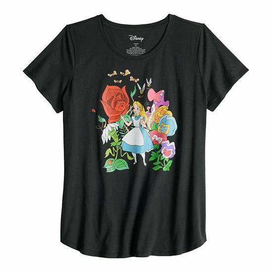 Licensed Character Disney's Alice In Wonderland Women's Floral Graphic Tee 5 Licensed Character Disney's Alice In Wonderland Women's Floral Graphic Tee - Image 3