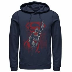 Licensed Character Men's DC Comics Superman Fly Up Poster Graphic Hoodie Black -Licensed Character Shop unnamed file 29780