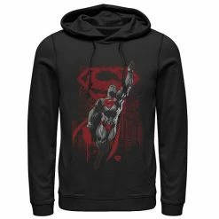 Licensed Character Men's DC Comics Superman Fly Up Poster Graphic Hoodie Black -Licensed Character Shop unnamed file 29781