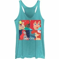Licensed Character Juniors' Disney's The Little Mermaid Ariel Mood Tank Top Tahiti Blue