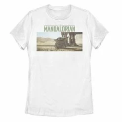 Licensed Character Juniors' Star Wars: The Mandalorian The Child Logo Panel Graphic Tee White -Licensed Character Shop unnamed file 29890