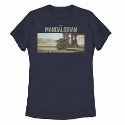 Licensed Character Juniors' Star Wars: The Mandalorian The Child Logo Panel Graphic Tee White -Licensed Character Shop unnamed file 29891