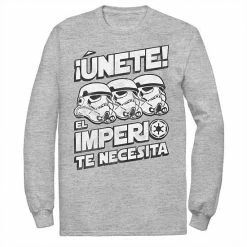 Licensed Character Men's Star Wars Unete El Imperio Te Necesita Stormtrooper Faded Portrait Tee Navy