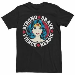 Licensed Character Men's DC Comics Wonder Woman Strong Brave Vintage Wrap Around Graphic Tee Black -Licensed Character Shop unnamed file 30074