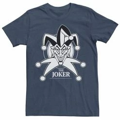 Licensed Character Men's DC Comics Joker Smiling Classic Poster Tee Charcoal Heather