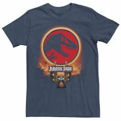 Licensed Character Men's Jurassic Park Logo Entering The Front Gates Graphic Tee Charcoal Heather -Licensed Character Shop unnamed file 30081