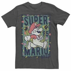 Licensed Character Men's Nintendo Super Mario '85 Flower Poster Tee Charcoal Heather -Licensed Character Shop unnamed file 30087