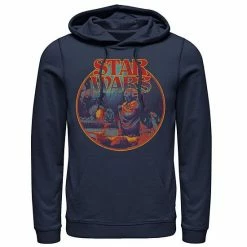 Licensed Character Men's Star Wars 70's Styler Circle Portrait Logo Hoodie Navy -Licensed Character Shop unnamed file 30108