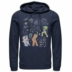 Licensed Character Men's Star Wars Group Shot Constellation Doodles Hoodie Navy -Licensed Character Shop unnamed file 30116