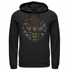Licensed Character Men's Harry Potter Christmas Group Shot Chibi Ugly Sweater Hoodie Navy -Licensed Character Shop unnamed file 30142