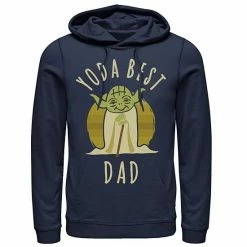 Licensed Character Men's Star Wars Yoda Best Dad Cartoon Yoda Hoodie Navy -Licensed Character Shop unnamed file 30157