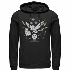 Licensed Character Men's Harry Potter Christmas Winter Owls Hoodie Navy -Licensed Character Shop unnamed file 30160