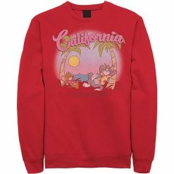 Licensed Character Men's Tom & Jerry California Golden Coast Sweatshirt Red