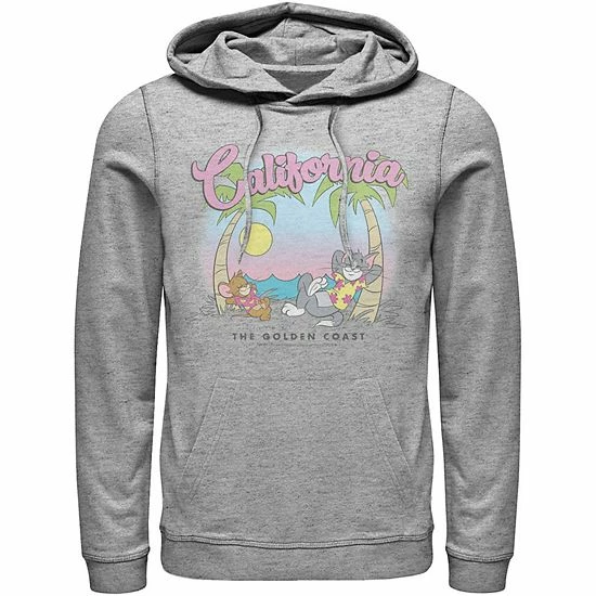 Licensed Character Men's Tom & Jerry California Golden Coast Sweatshirt Red 5 Licensed Character Men's Tom & Jerry California Golden Coast Sweatshirt Red - Image 3