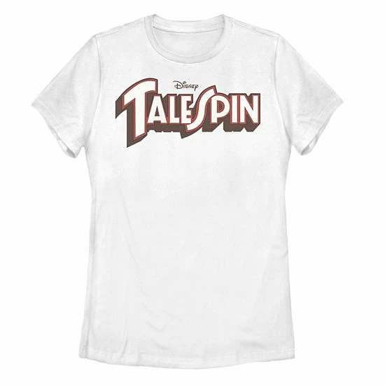 Licensed Character Junior's Disney TaleSpin Logo Tee White 3 Licensed Character Junior's Disney TaleSpin Logo Tee White