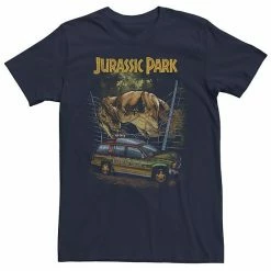 Licensed Character Men's Jurassic Park Vintage T-Rex Break Out Tee Navy -Licensed Character Shop unnamed file 30232
