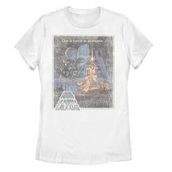 Licensed Character Juniors'Star Wars Spanish Poster Tee White