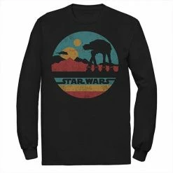 Licensed Character Men's Star Wars AT-AT Silhouette Title Logo Circle Tee Black -Licensed Character Shop unnamed file 30324