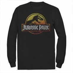 Licensed Character Men's Jurassic Park Firey Sunset Logo Long Sleeve Tee Black -Licensed Character Shop unnamed file 30377