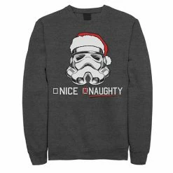 Licensed Character Men's Star Wars Stormtrooper Helmet Naughty & Nice Fleece Kelly