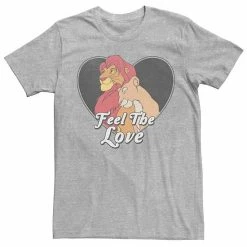 Licensed Character Men's Disney Lion King Simba Nala Feel The Love Tee Athletic Heather -Licensed Character Shop unnamed file 30389