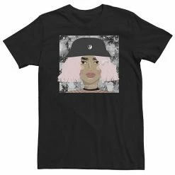 Licensed Character Big & Tall Trendy Pink Hair Glam Girl Portrait Tee Charcoal Heather -Licensed Character Shop unnamed file 30407