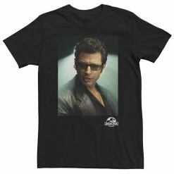 Licensed Character Big & Tall Jurassic Park Ian Malcolm Head Shot Photo Tee Navy Heather