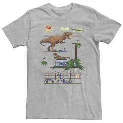 Licensed Character Big & Tall Jurassic Park Digital Video Game Scene Tee Athletic Heather -Licensed Character Shop unnamed file 30419
