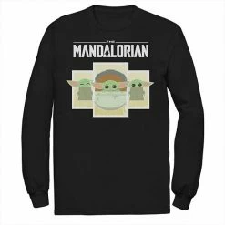 Licensed Character Men's Star Wars The Mandalorian The Child Cartoon Panels Tee Black -Licensed Character Shop unnamed file 30449
