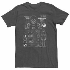 Licensed Character Big & Tall Star Wars K2SO Schematic Tee Charcoal Heather -Licensed Character Shop unnamed file 30457
