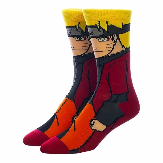 Licensed Character Men's Naruto Charcater Crew Socks 3 Licensed Character Men's Naruto Charcater Crew Socks