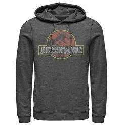 Licensed Character Men's Jurassic World Classic Retro T-Rex Logo Graphic Pullover Hoodie Charcoal Heather -Licensed Character Shop unnamed file 30760