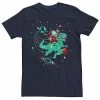 Licensed Character Men's Santa Riding T-Rex Space Colorful Tee Black -Licensed Character Shop unnamed file 30768