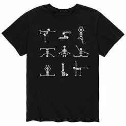Licensed Character Men's Skeleton Yoga Poses Tee Black