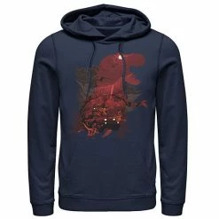 Licensed Character Mens Jurassic Park T-Rex Red Safari Collage Hoodie Charcoal Heather