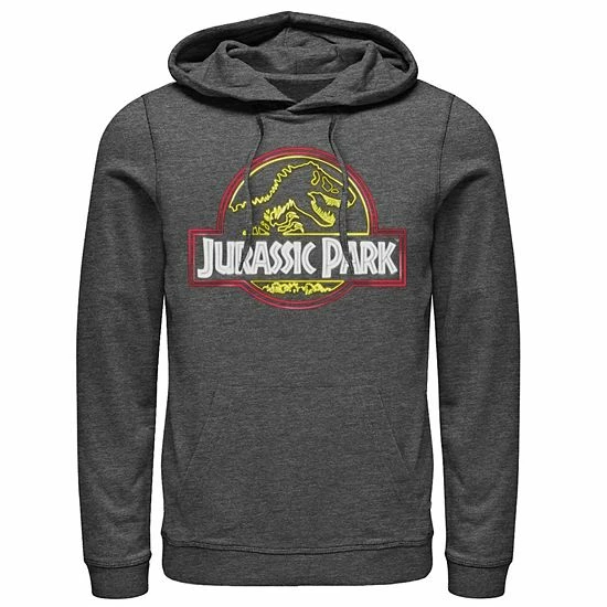 Licensed Character Mens Jurassic Park Neon Sign Fossil Logo Hoodie Navy 5 Licensed Character Mens Jurassic Park Neon Sign Fossil Logo Hoodie Navy - Image 3