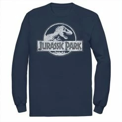 Licensed Character Men's Jurassic Park White Distressed Circle Logo Long Sleeve Graphic Tee Black -Licensed Character Shop unnamed file 30920