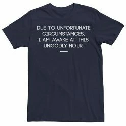 Licensed Character Men's Too Early Graphic Tee Navy