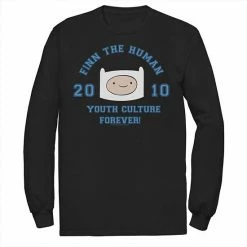 Licensed Character Men's Adventure Time Finn The Human Youth Culture Forever Long Sleeve Tee Navy -Licensed Character Shop unnamed file 30946