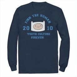 Licensed Character Men's Adventure Time Finn The Human Youth Culture Forever Long Sleeve Tee Navy -Licensed Character Shop unnamed file 30947