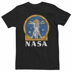 Licensed Character Big & Tall NASA Astronaut Vitruvian Man Golden Tee Charcoal Heather