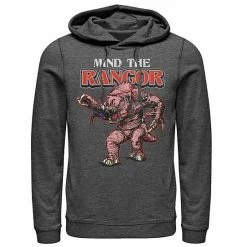 Licensed Character Men's Star Wars Mind The Rancor Portrait Hoodie Charcoal Heather -Licensed Character Shop unnamed file 31083