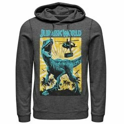 Licensed Character Men's Jurassic World T-Rex Color Pop Retro Poster Hoodie Charcoal Heather -Licensed Character Shop unnamed file 31086