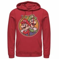 Licensed Character Men's Nintendo Super Mario & Luigi Brothers Circle Hoodie Black -Licensed Character Shop unnamed file 31088